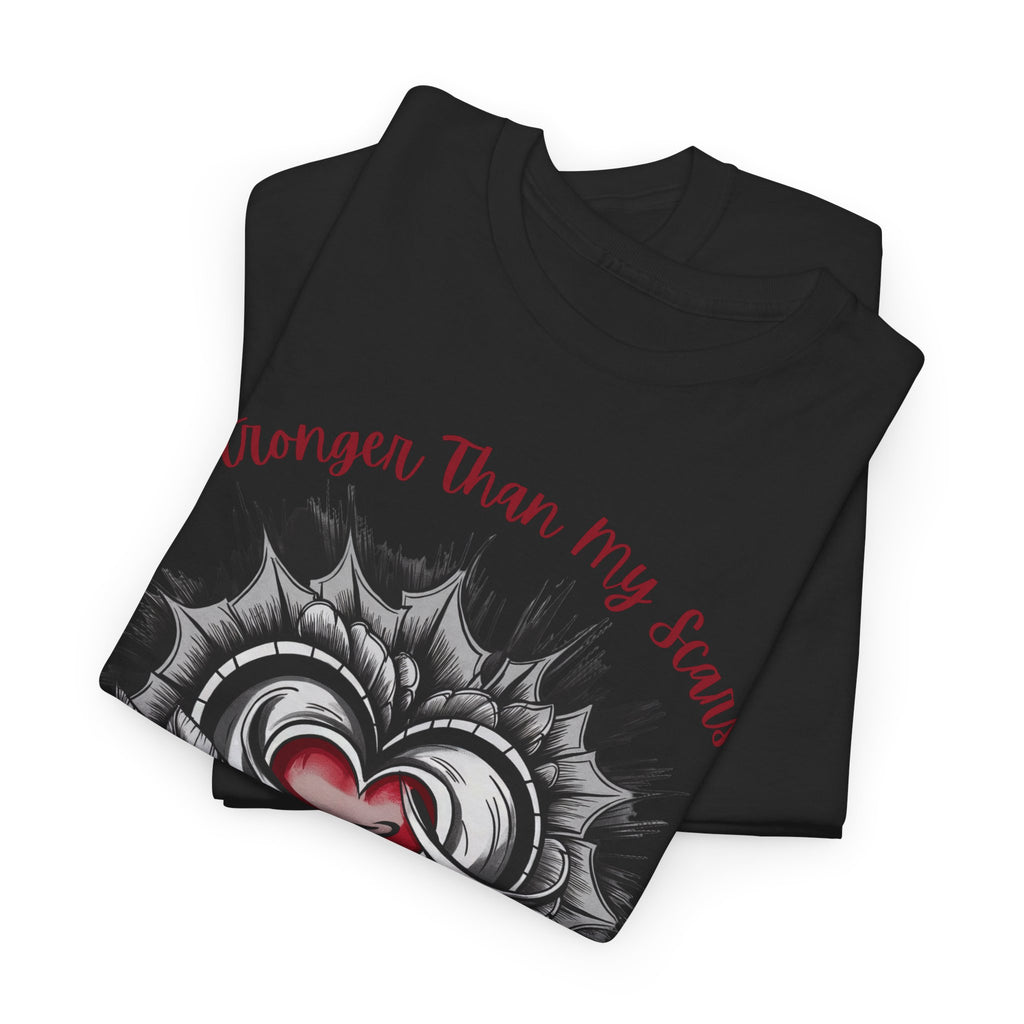 Personalized Heart Design, Customizable Sleeve Name, Date, Inspirational, Stronger than my Scars