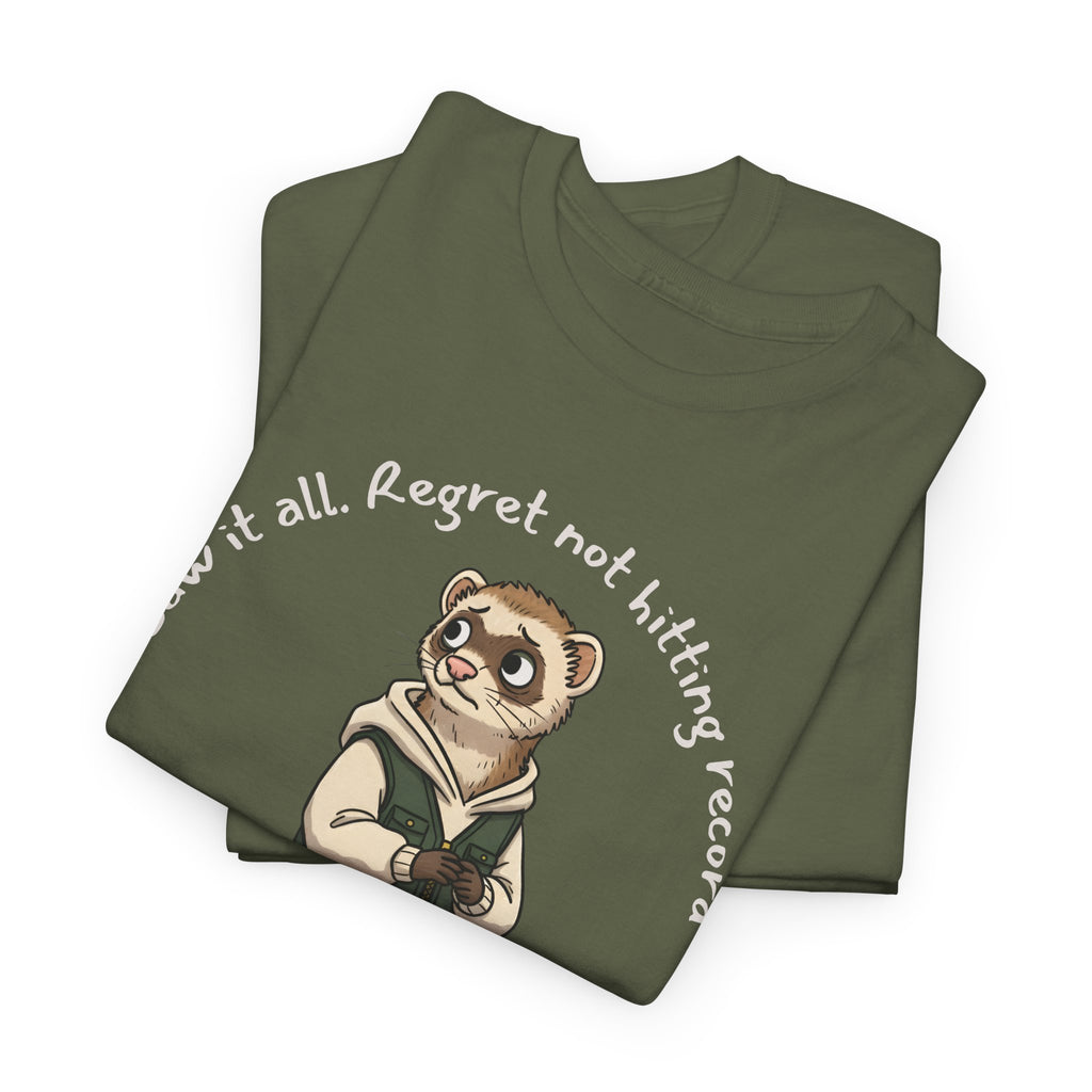 “Saw It All. Regret Not Hitting Record” – Ferret Spectator POV T-Shirt for Chaos Watchers