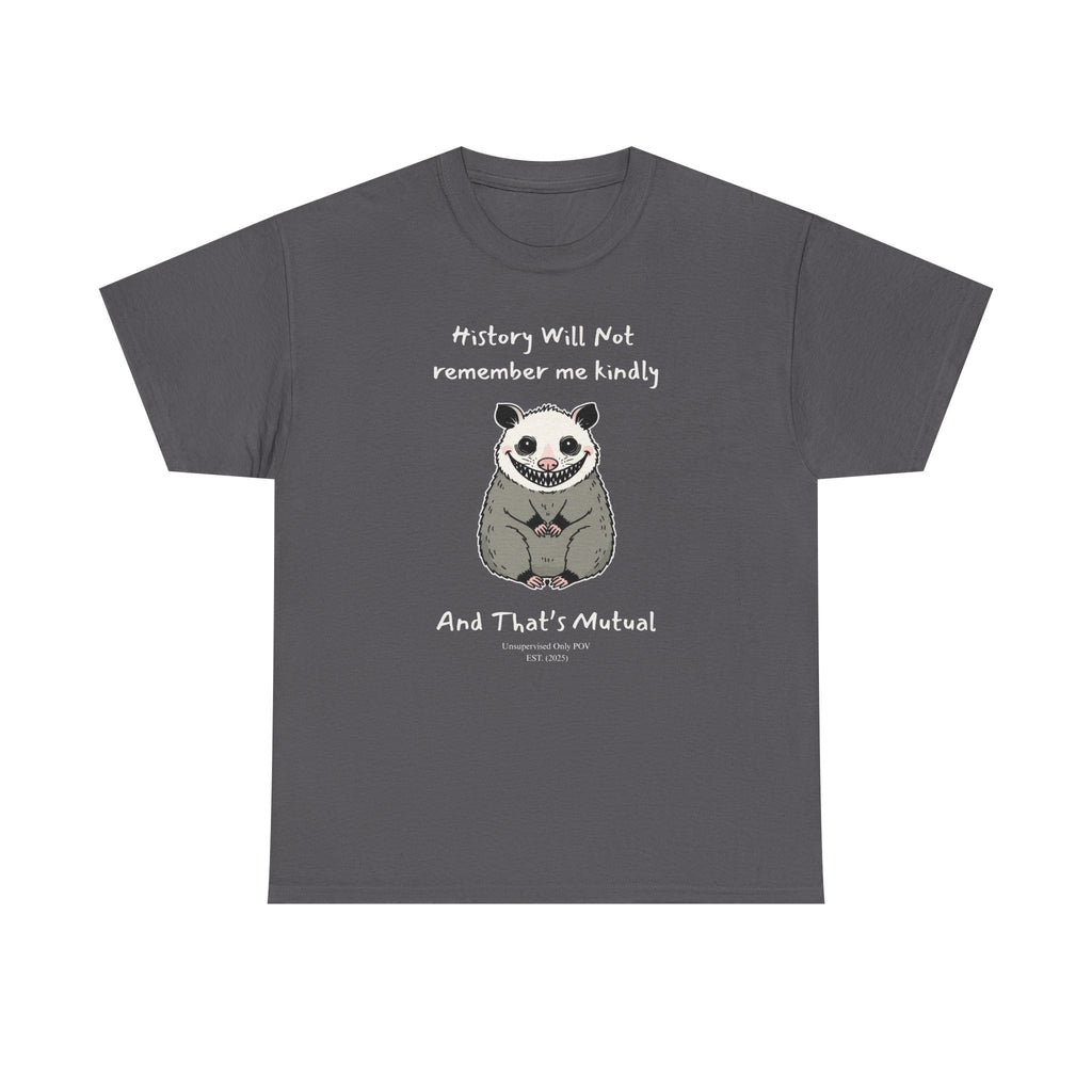 Sarcastic Possum Tee | History Will Not Remember Me Kindly Weekend Mistakes POV Custom Year