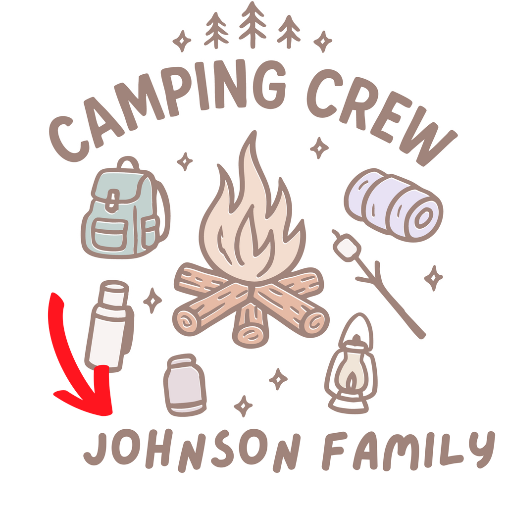 Camping Crew Shirt with Custom Family Name – Campfire Group Tee for Family Trip, Reunion, Outdoors