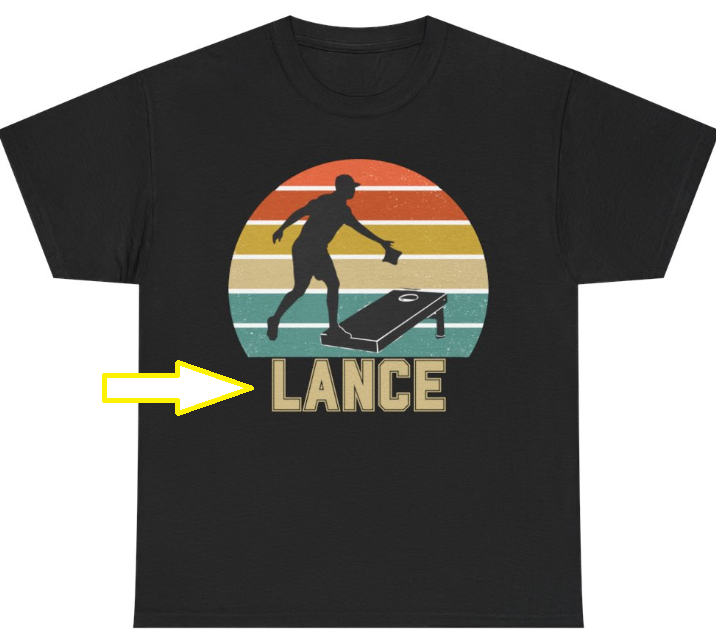 Personalized CornHole Tee Retro Sunset Design Add Custom Name Outdoor Lover Gift Get Together Shirt