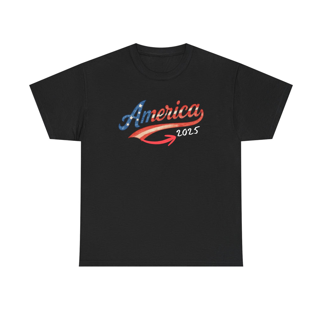 America Script Retro Patriotic Red White Blue USA Graphic Tee Family 4th or Independence Day