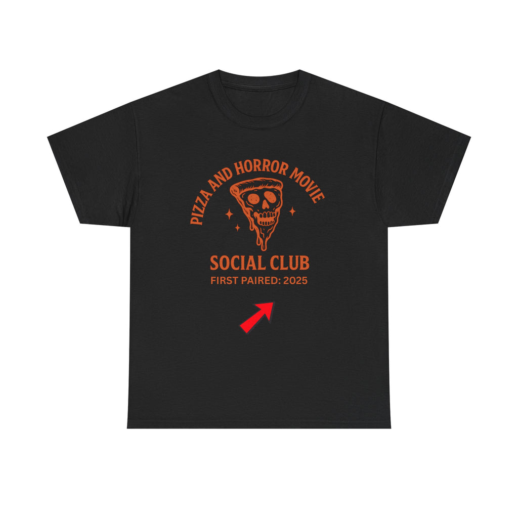 Pizza and Horror Movie Social Club Shirt – Fake Club Tee with Optional Custom Year