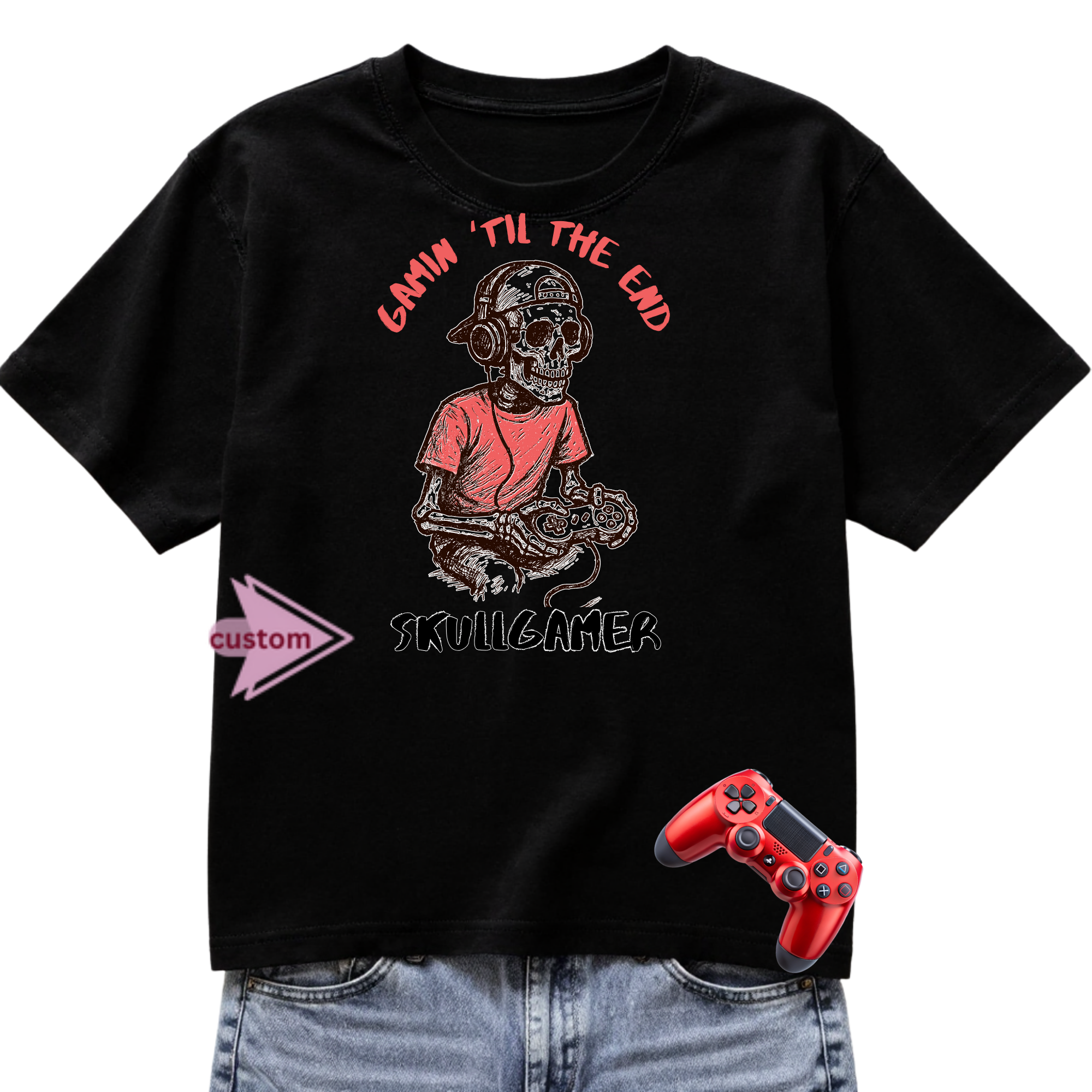 Gamin’ Till I Die T-Shirt – Custom Gamer Tag Tee for Hardcore Gamers, Streamers & Late-Night Button Mashers