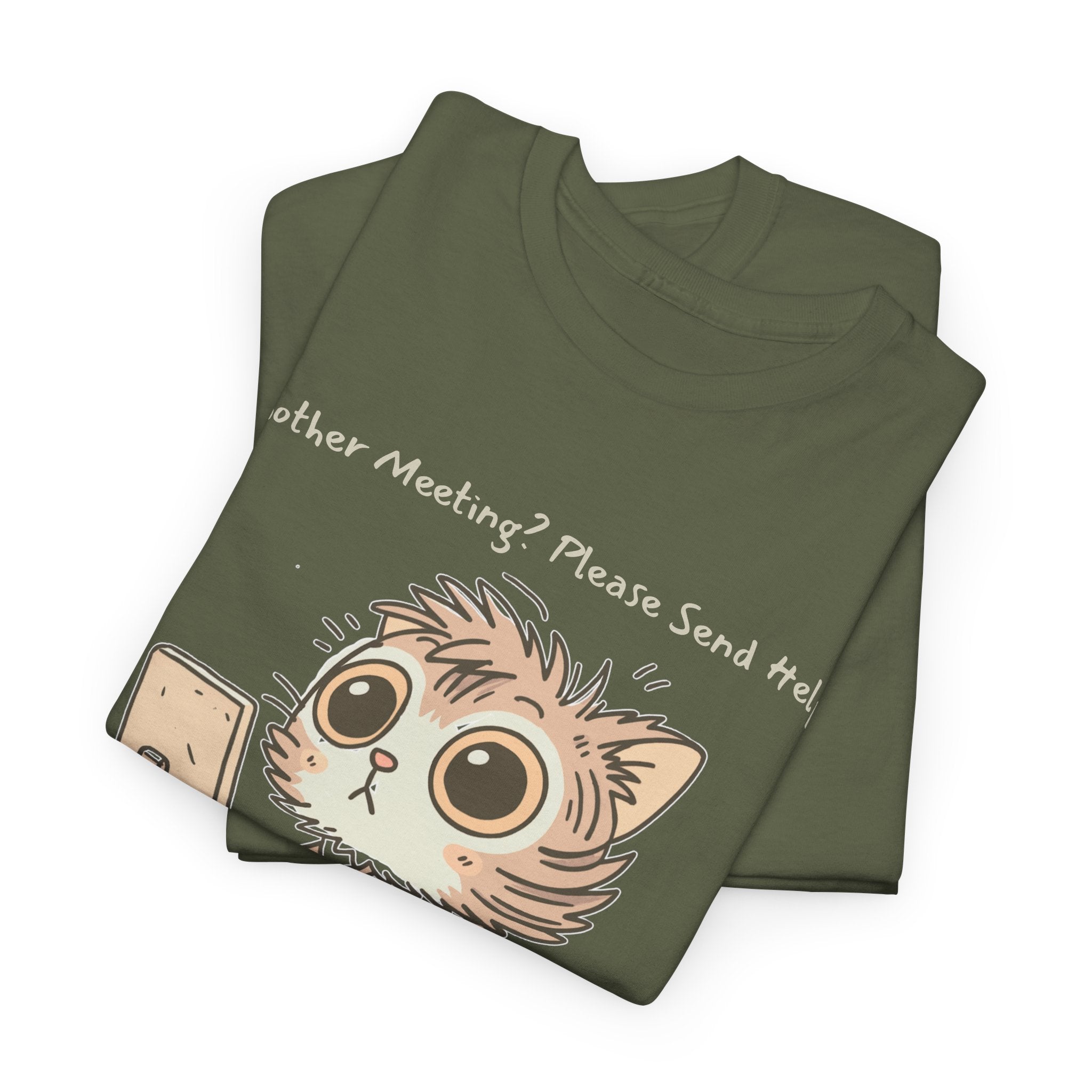 Funny Zoom Cat Shirt – “Another Meeting? Please Send Help!” Work from Home Tee