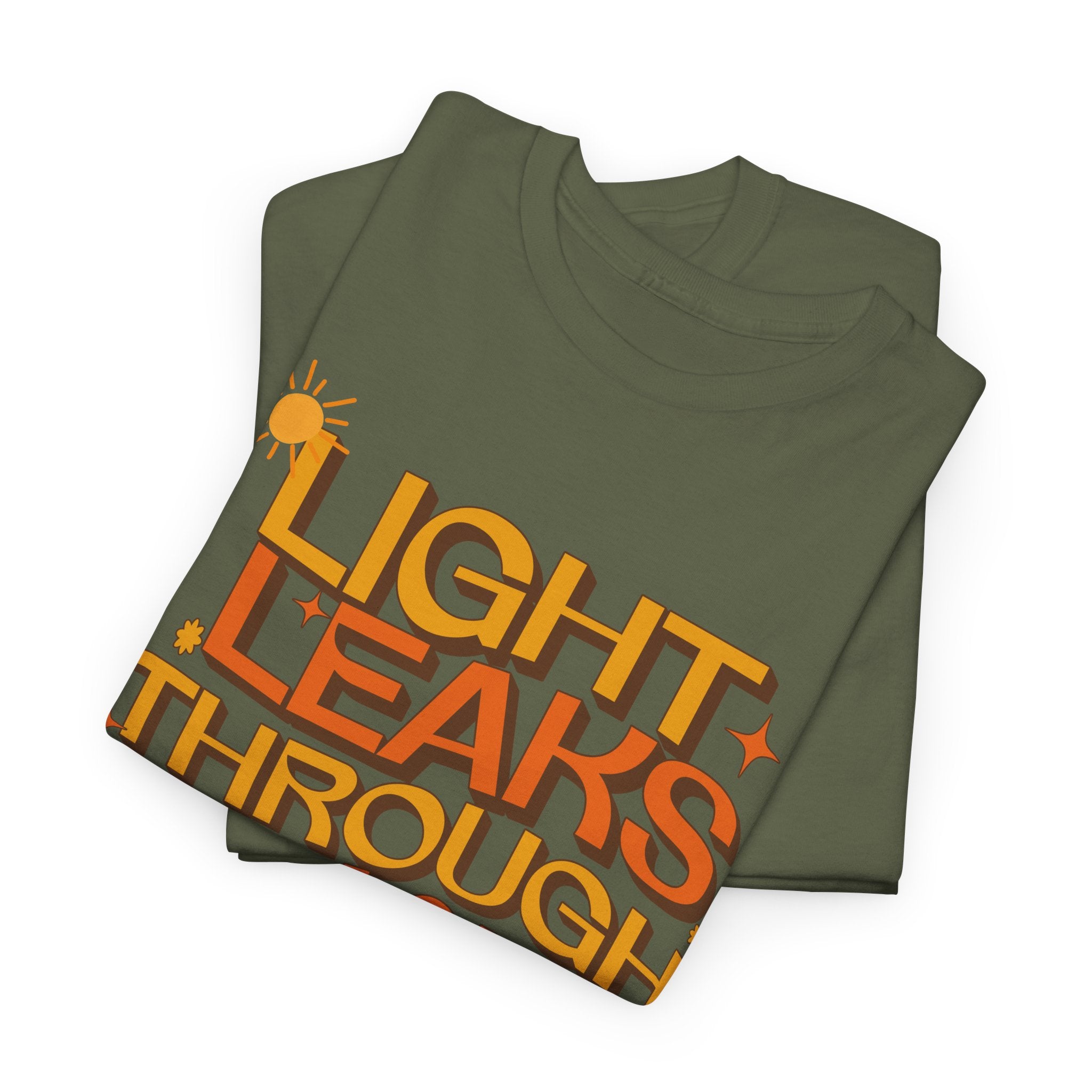 Positive Personalized Tee, Custom Name Sleeve Shirt, Light Shines Through Cracks Gift, Unisex Cotton T-Shirt