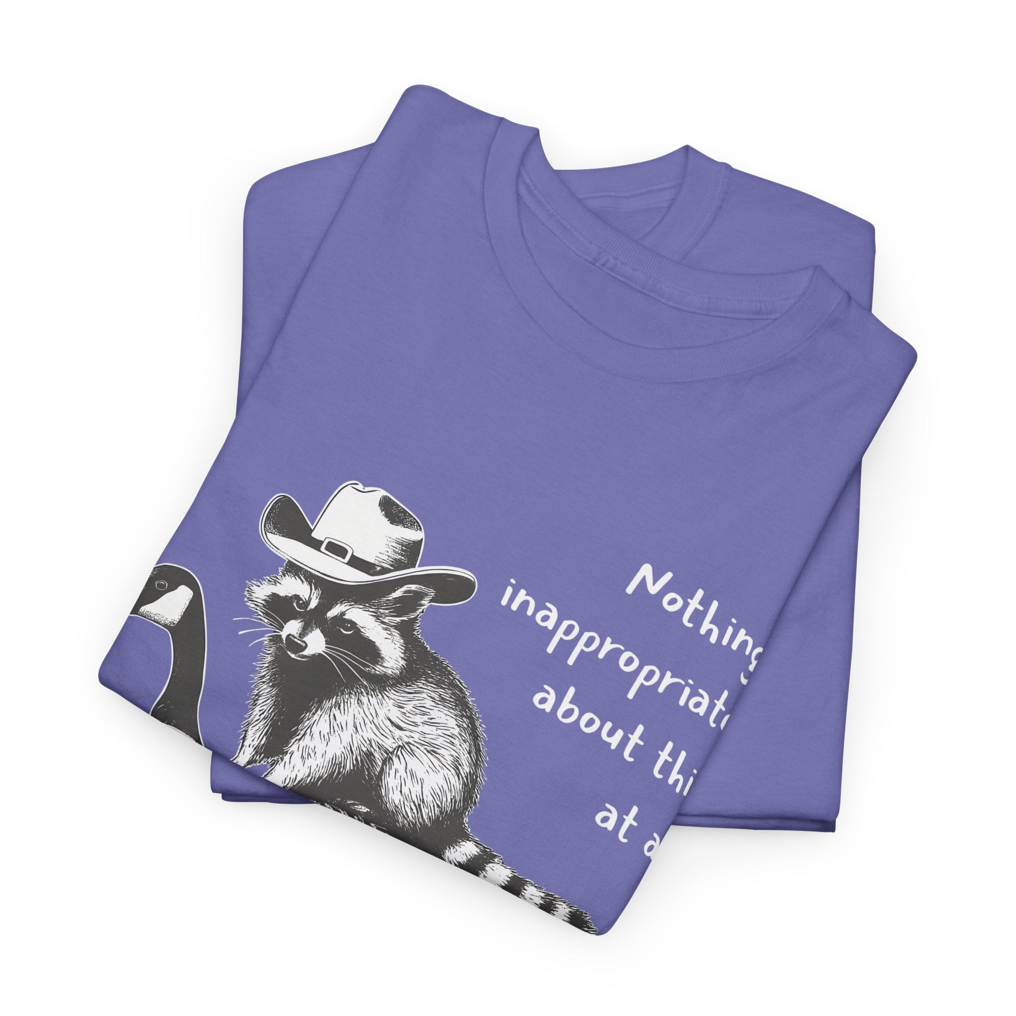 Cowboy Raccoon Goose Ride Tee | Funny Workplace Graphic Shirt