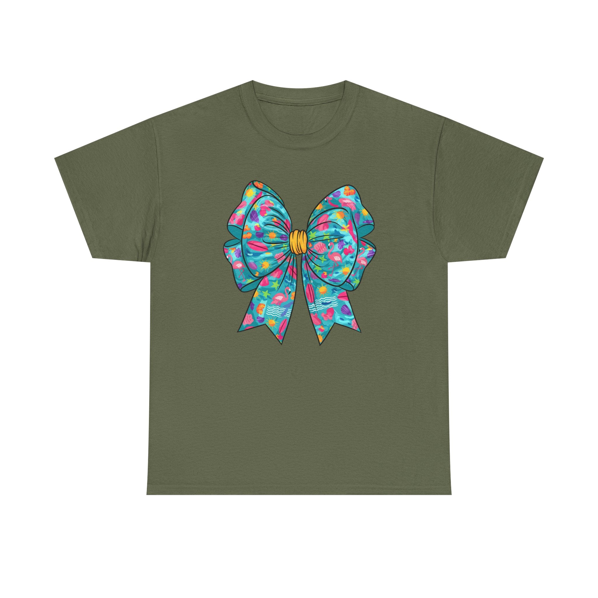Colorful Bow Unisex Cotton Tee, Casual Everyday Wear, Gift for Birthdays, Celebrations, Party Outfits, Fun Fashion