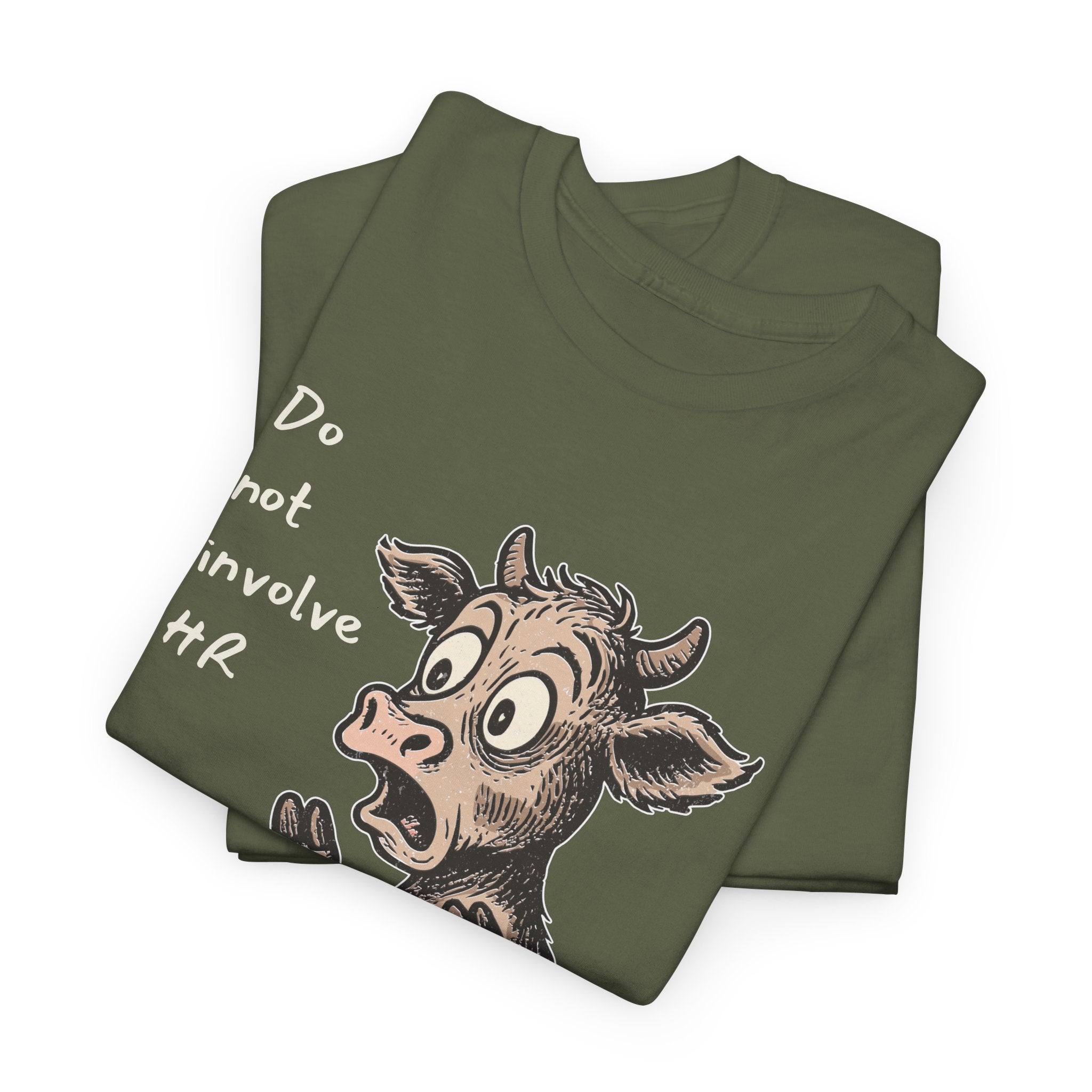 Do Not Involve HR – Frantic Cow Work Humor, Funny Cow Tee, Humor Shirt, Farm Animal Gift, Casual Wear, Cow Lover Top