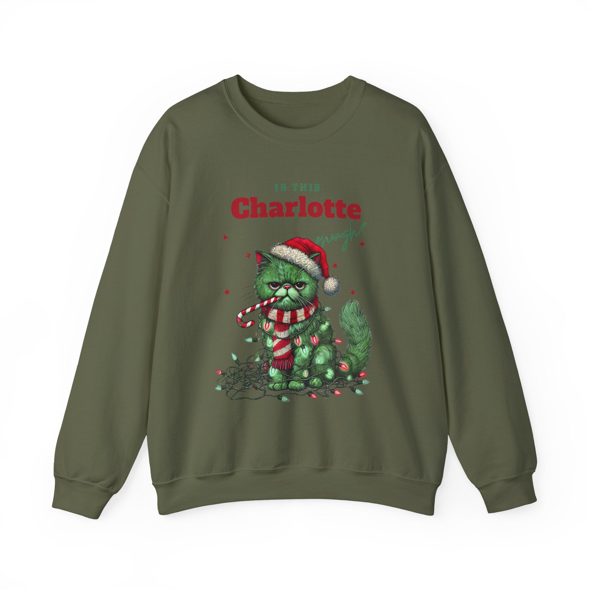 Is This "NAME" Enough? Custom Funny Christmas Cat Design KittenTangled Lights Xmas Gift for Cat Lovers, Kitty Seasonal Humor