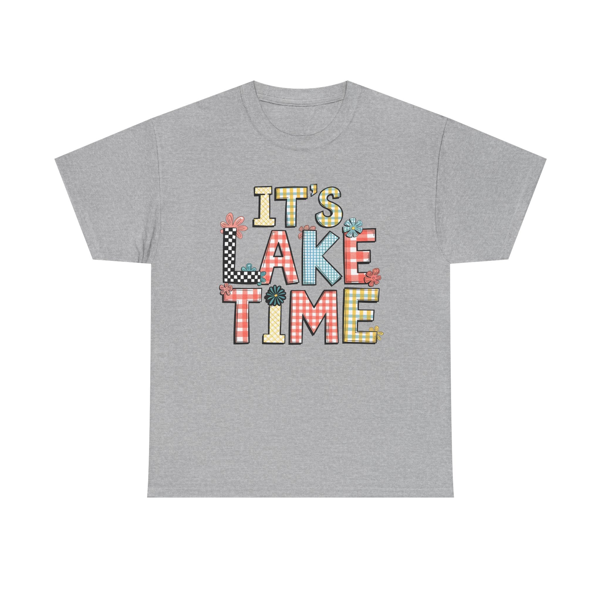 Lake Time Unisex Heavy Cotton Tee, Summer Vacation Shirt, Casual Lakewear, Outdoor Adventure T-Shirt, Gift for Lake Lovers