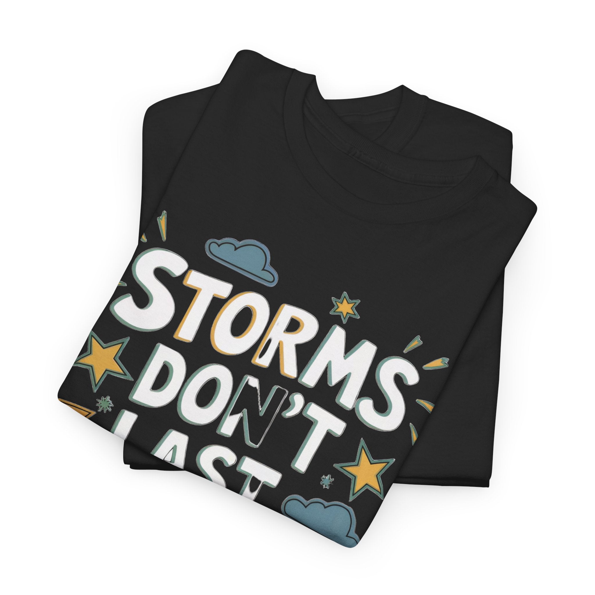 Personalized 'Storms Don't Last, Stars Do' Positive Shirt, Gift with Custom Name Sleeve Tee