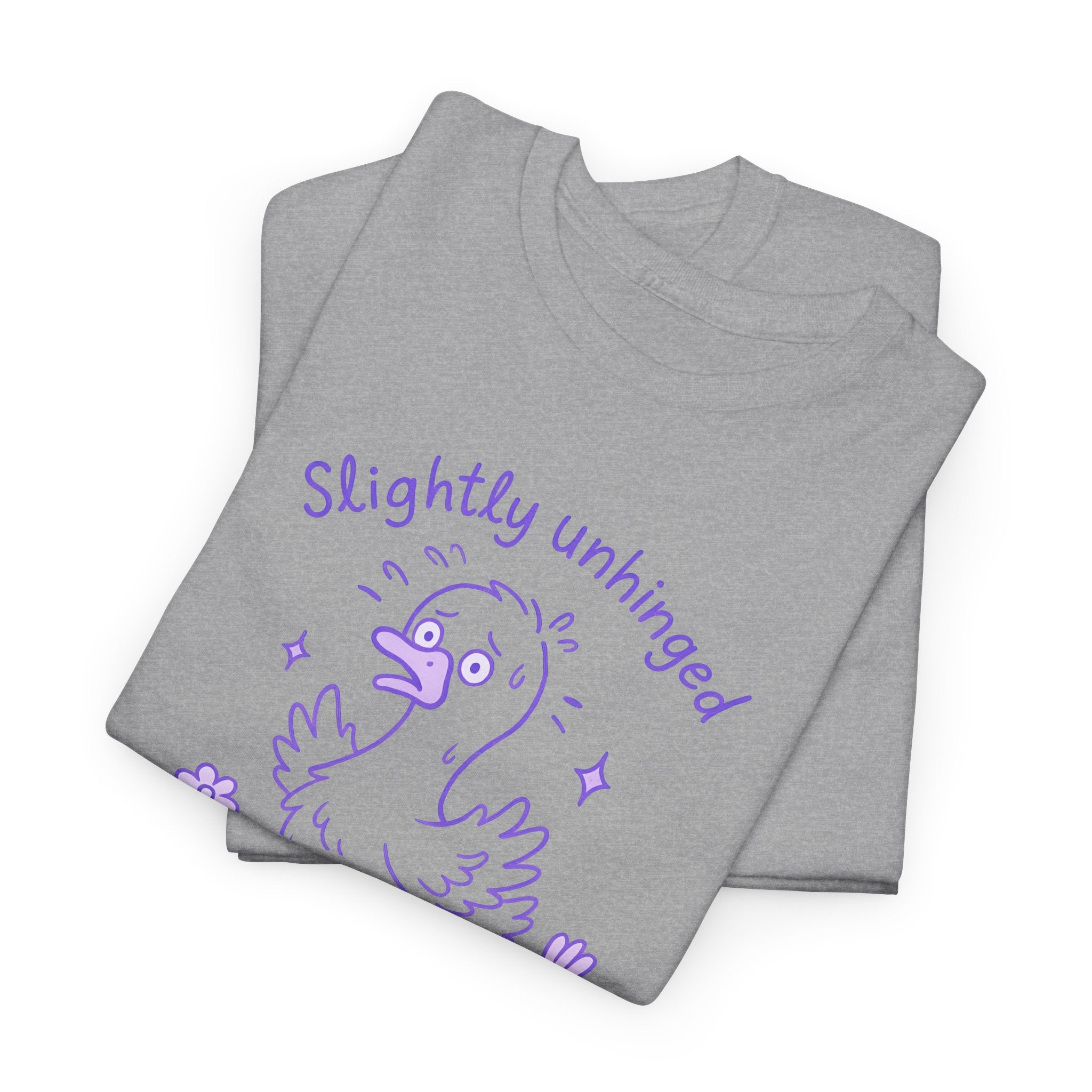 Slightly Unhinged and Freakin’ Goose T-Shirt – Chaotic Funny Animal Shirt with Custom Option, Unisex Tee, Humorous Graphic Shirt, Quirky Gift for Nature Lovers, Goose Lover Apparel