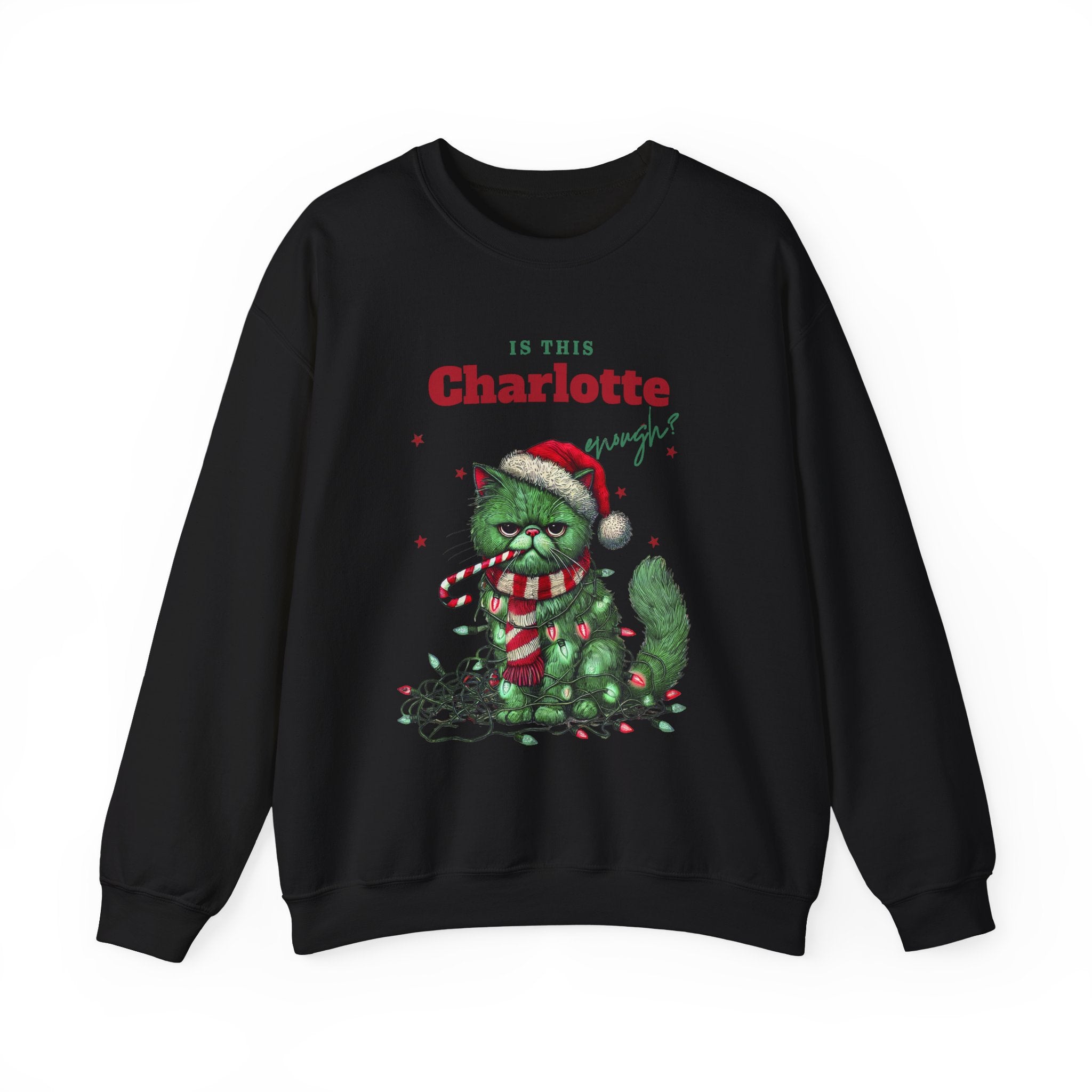 Is This "NAME" Enough? Custom Funny Christmas Cat Design KittenTangled Lights Xmas Gift for Cat Lovers, Kitty Seasonal Humor