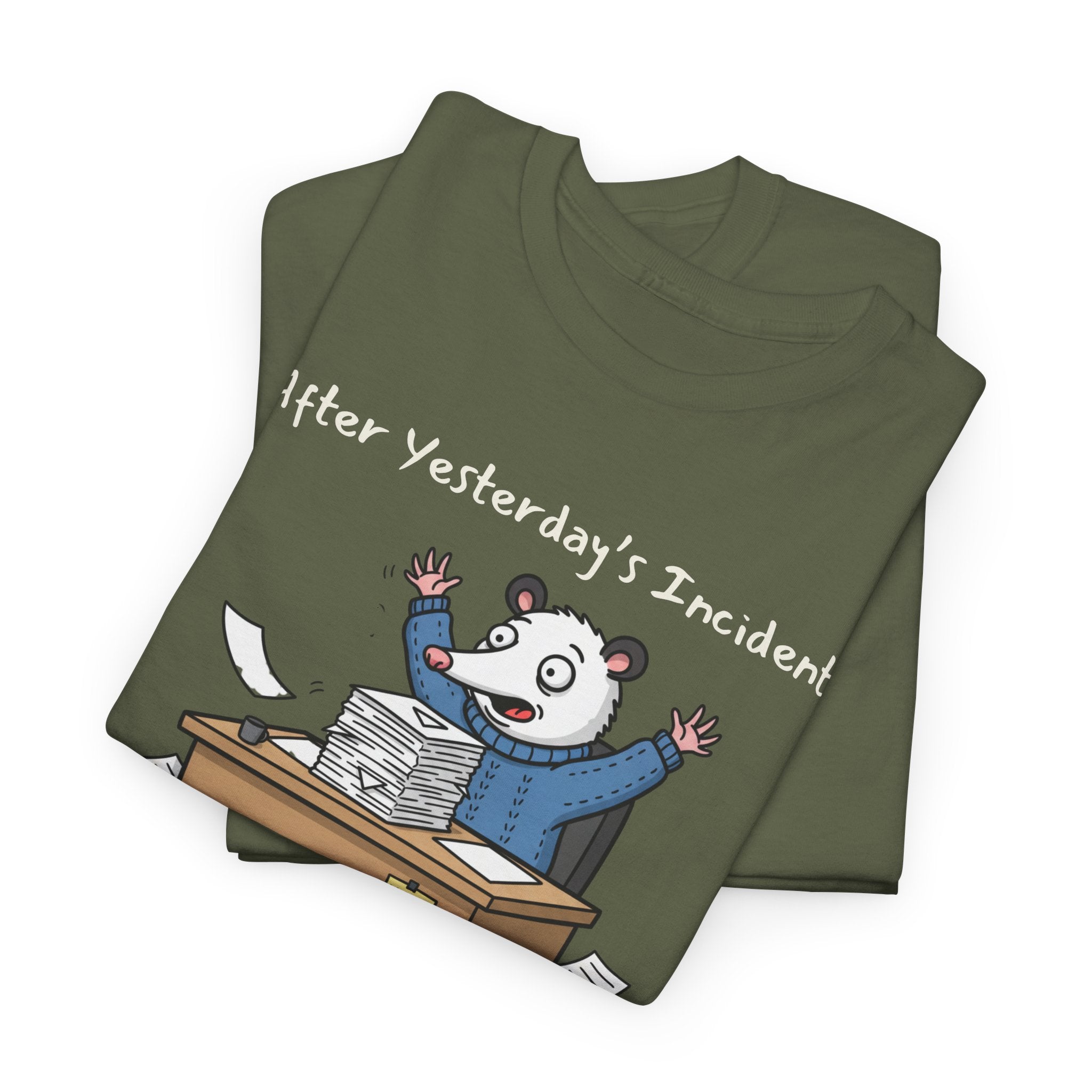 After Yesterday’s Incident, The Manual Needs Revisions – Funny Possum Work Shirt w/ customization