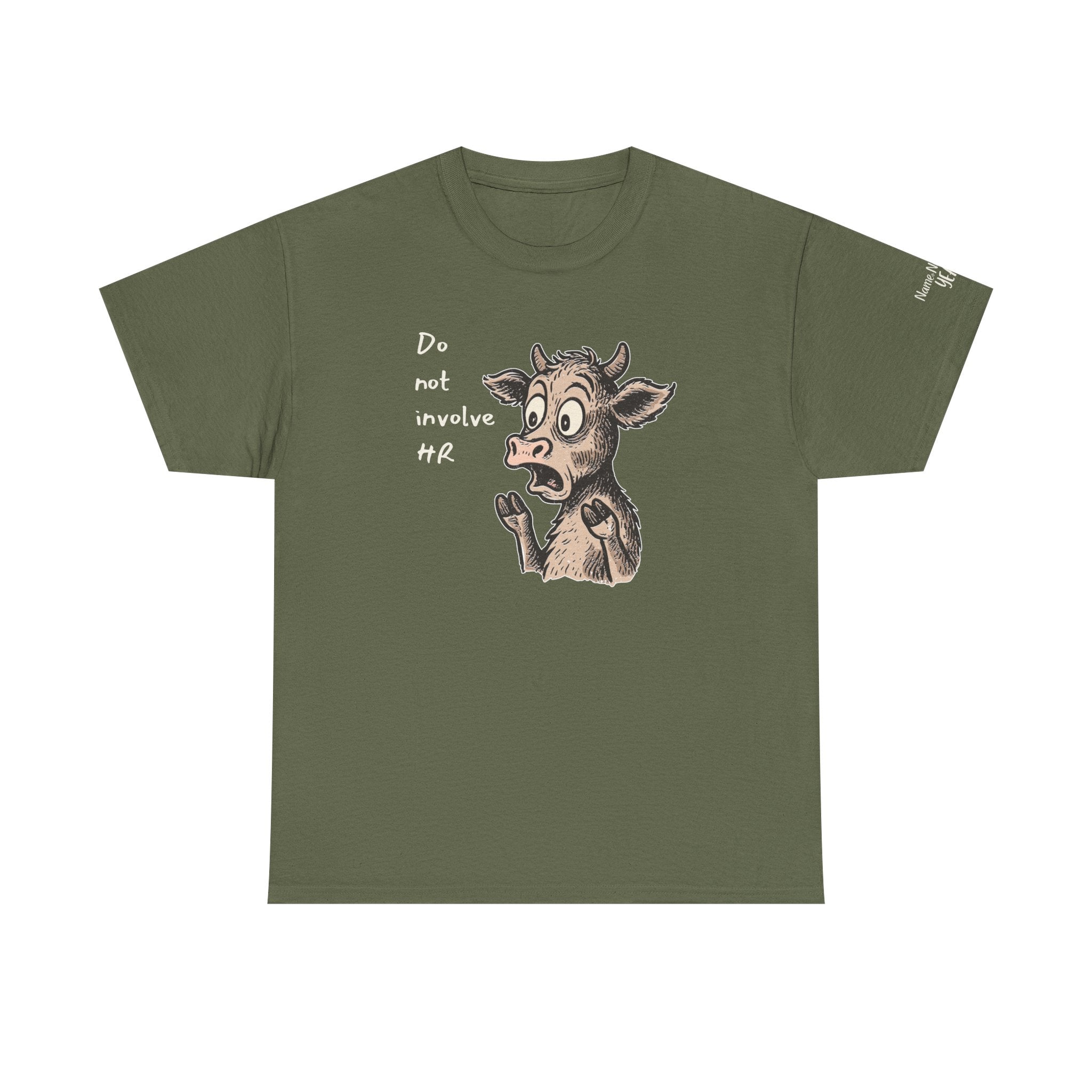 Do Not Involve HR – Frantic Cow Work Humor, Funny Cow Tee, Humor Shirt, Farm Animal Gift, Casual Wear, Cow Lover Top