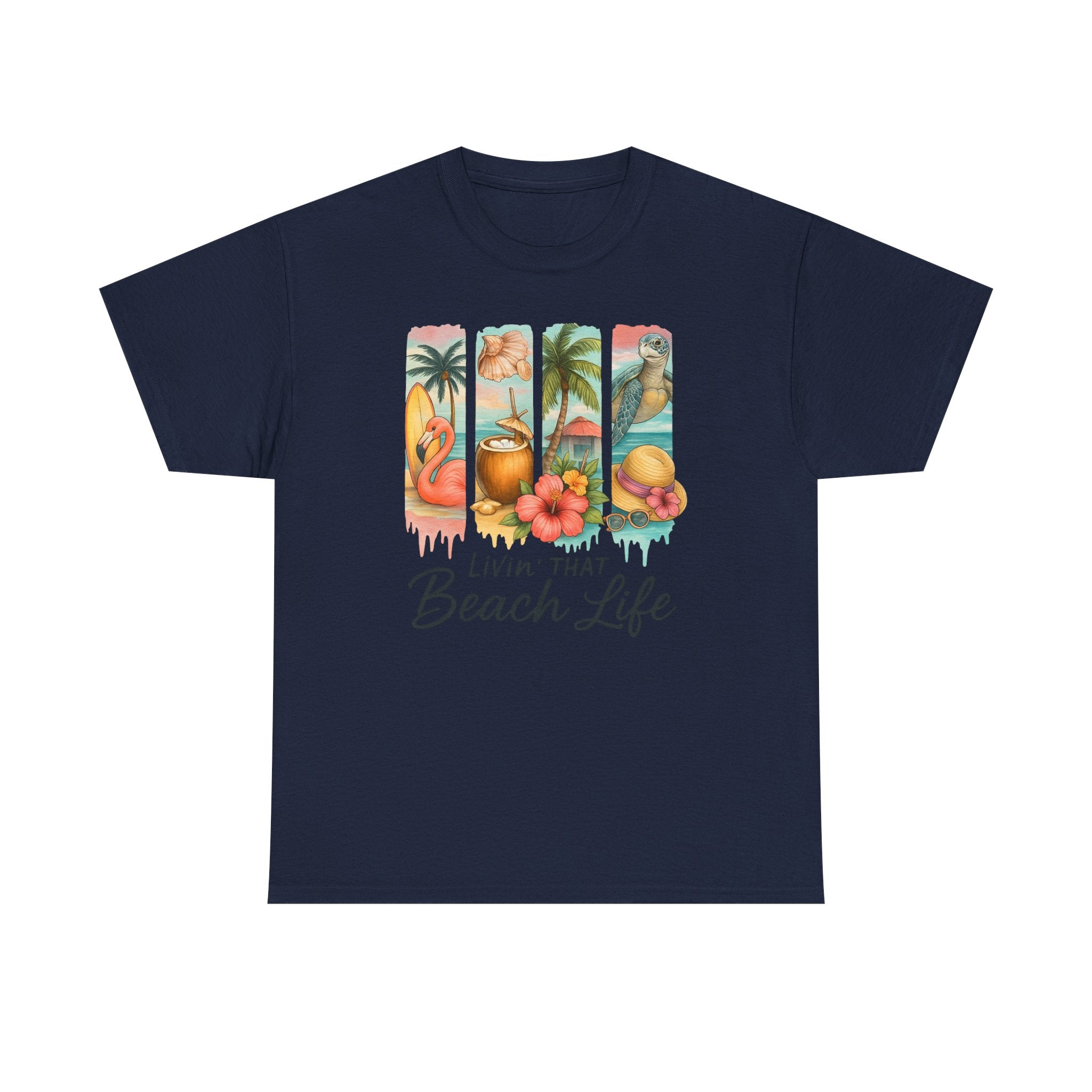 Beach Life Unisex Heavy Cotton Tee, Casual Summer Shirt, Beach Vibes Tee, Vacation Apparel, Gift for Beach Lovers