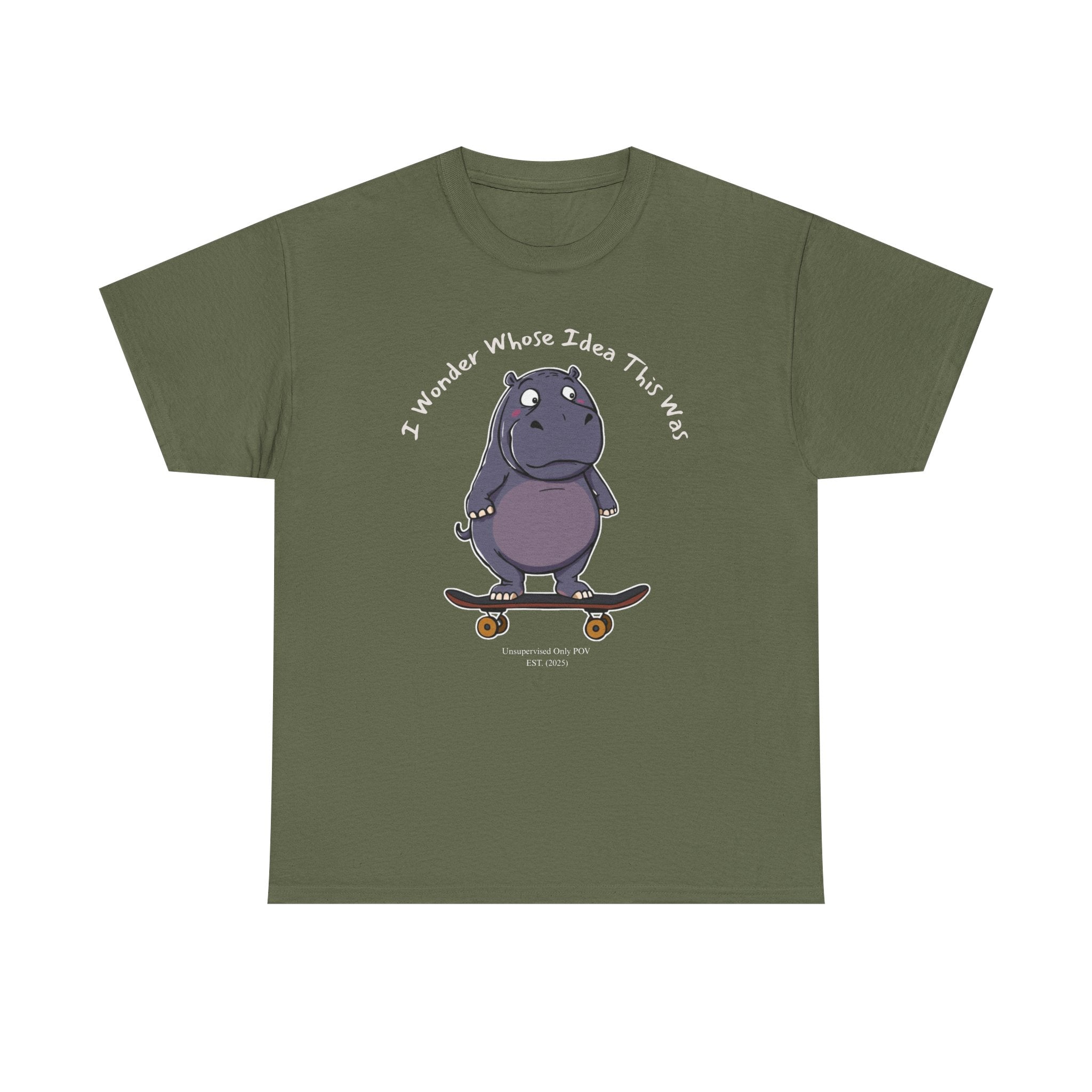 Funny Hippo T-Shirt – Weekend Mistake Unsupervised POV Graphic Tee for Adults Who Should Know Better