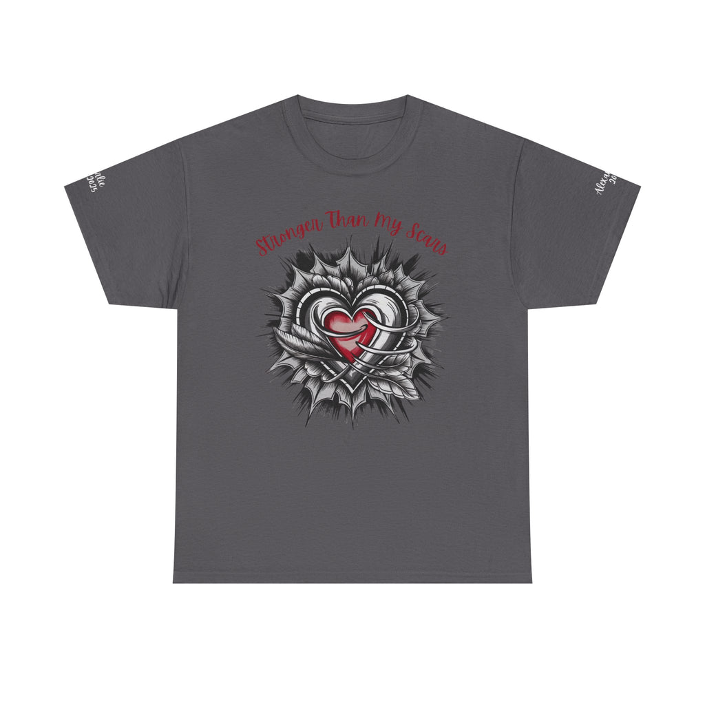 Personalized Heart Design, Customizable Sleeve Name, Date, Inspirational, Stronger than my Scars
