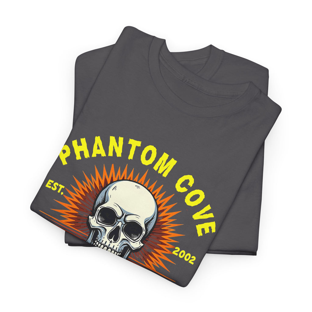 Phantom Cove Skull Graphic Tee, Unisex Heavy Cotton T-Shirt, Halloween Shirt, Amusement Park Apparel, Casual Wear, Gift Idea
