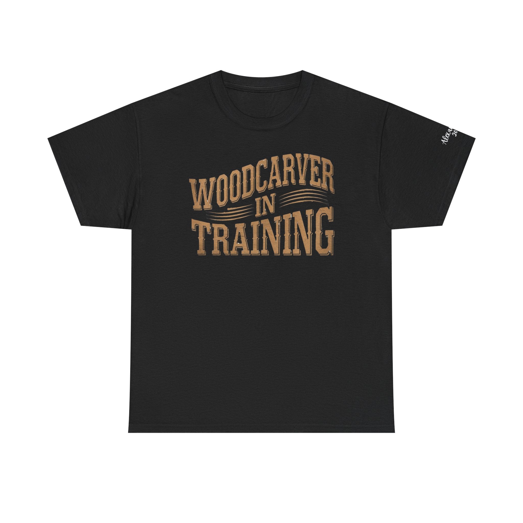 Woodcarver In Training T-Shirt - Personalized Sleeve Name, Date, or Nickname - Gift for Woodworkers