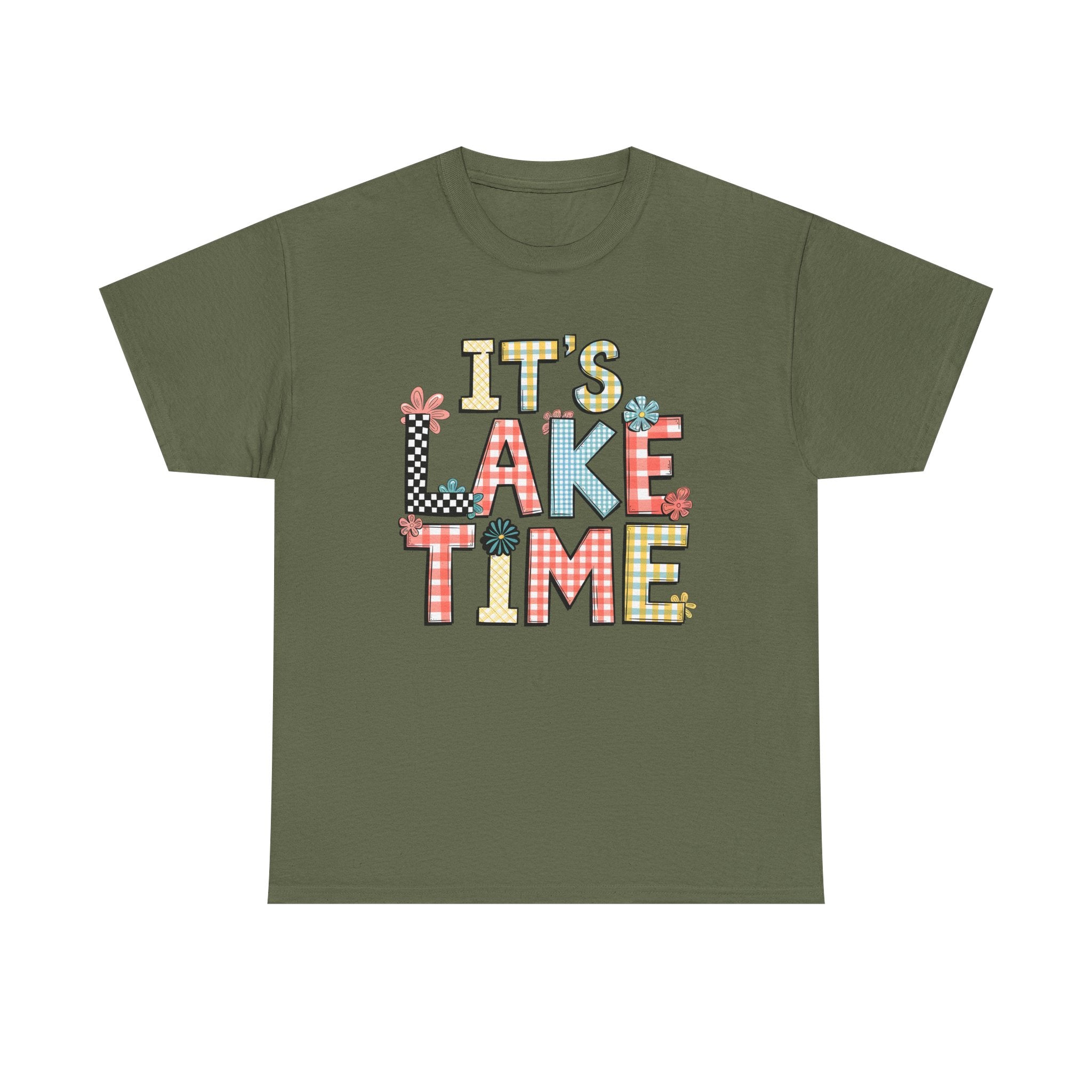 Lake Time Unisex Heavy Cotton Tee, Summer Vacation Shirt, Casual Lakewear, Outdoor Adventure T-Shirt, Gift for Lake Lovers