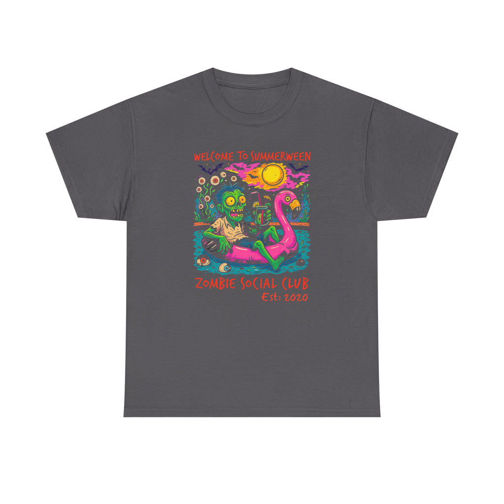 Chillin' Summerween Zombie Tee | Spooky Summer Shirt, Halloween Party Apparel, Unisex Graphic T-Shirt, Zombie Social Club Merch, Fun [...]