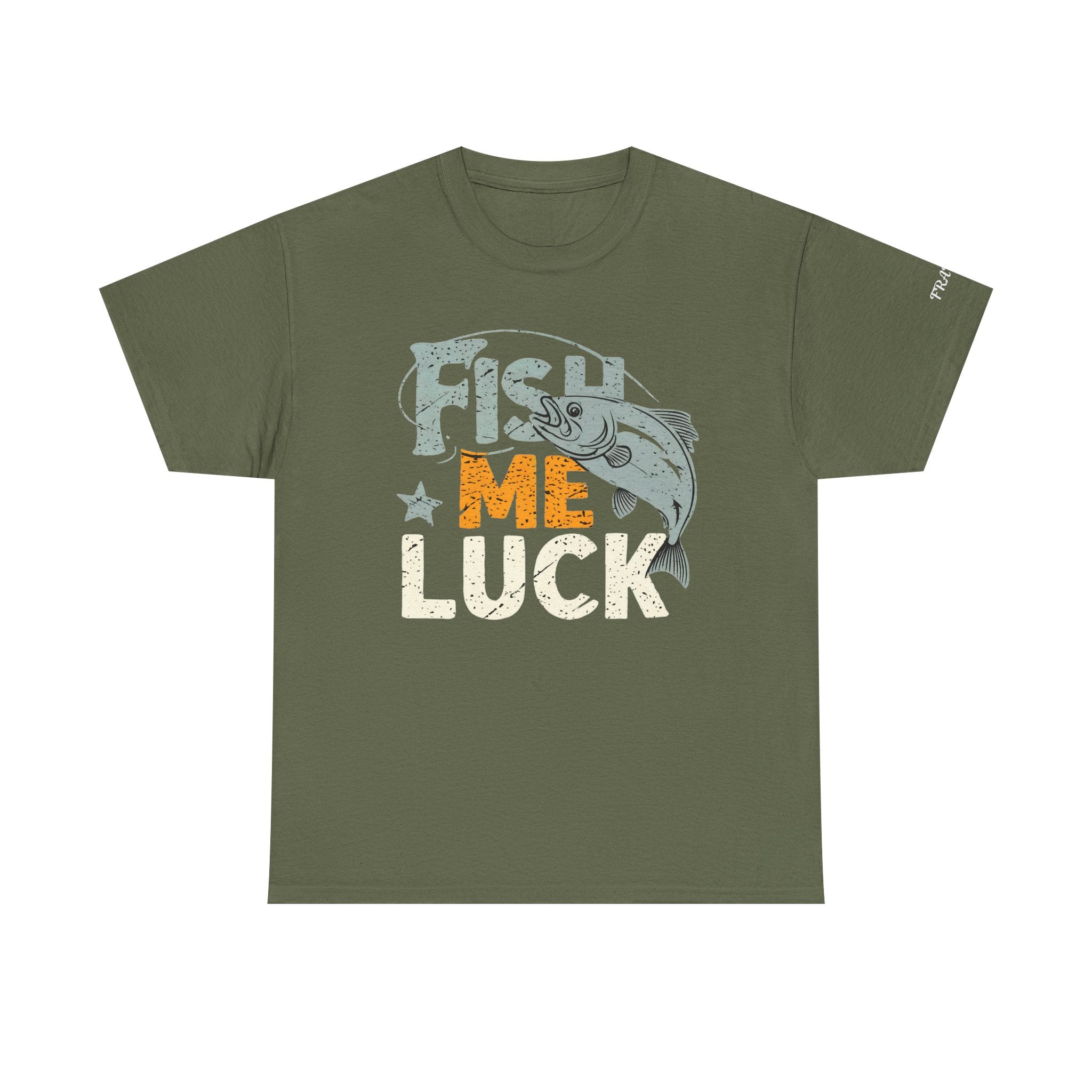 Personalized Fishing T-Shirt Custom Sleeve "Fish Me Luck" Funny Fisherman for Anglers Outdoor Enthusiasts