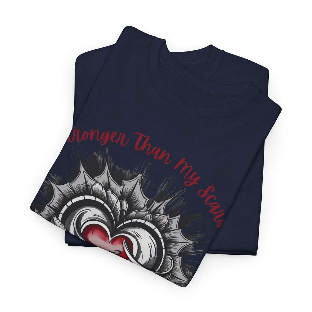 Personalized Heart Design, Customizable Sleeve Name, Date, Inspirational, Stronger than my Scars