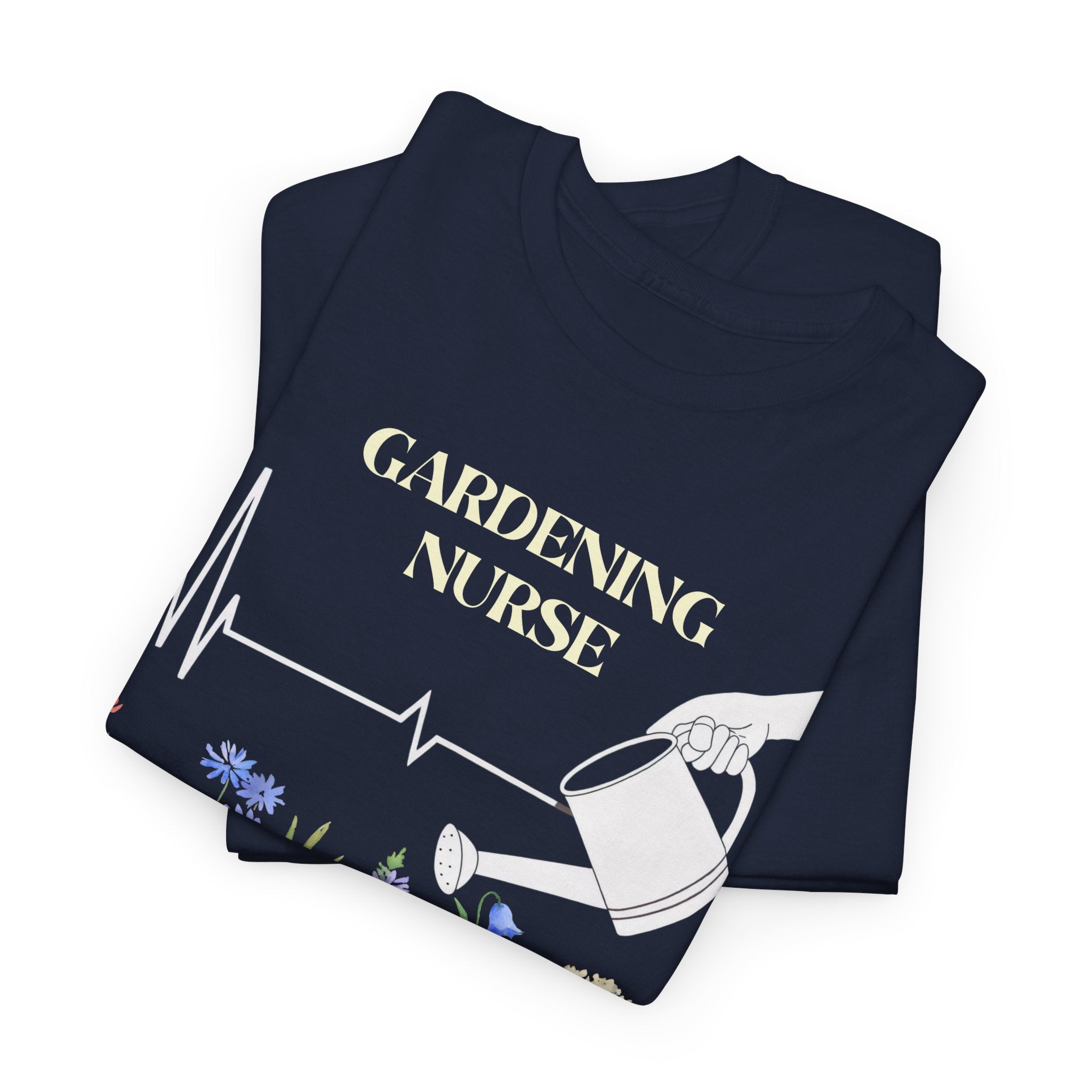 Gardening Nurse T-Shirt – Scrubs & Green Thumb Shirt with Custom Name & Nurse Title on Sleeve