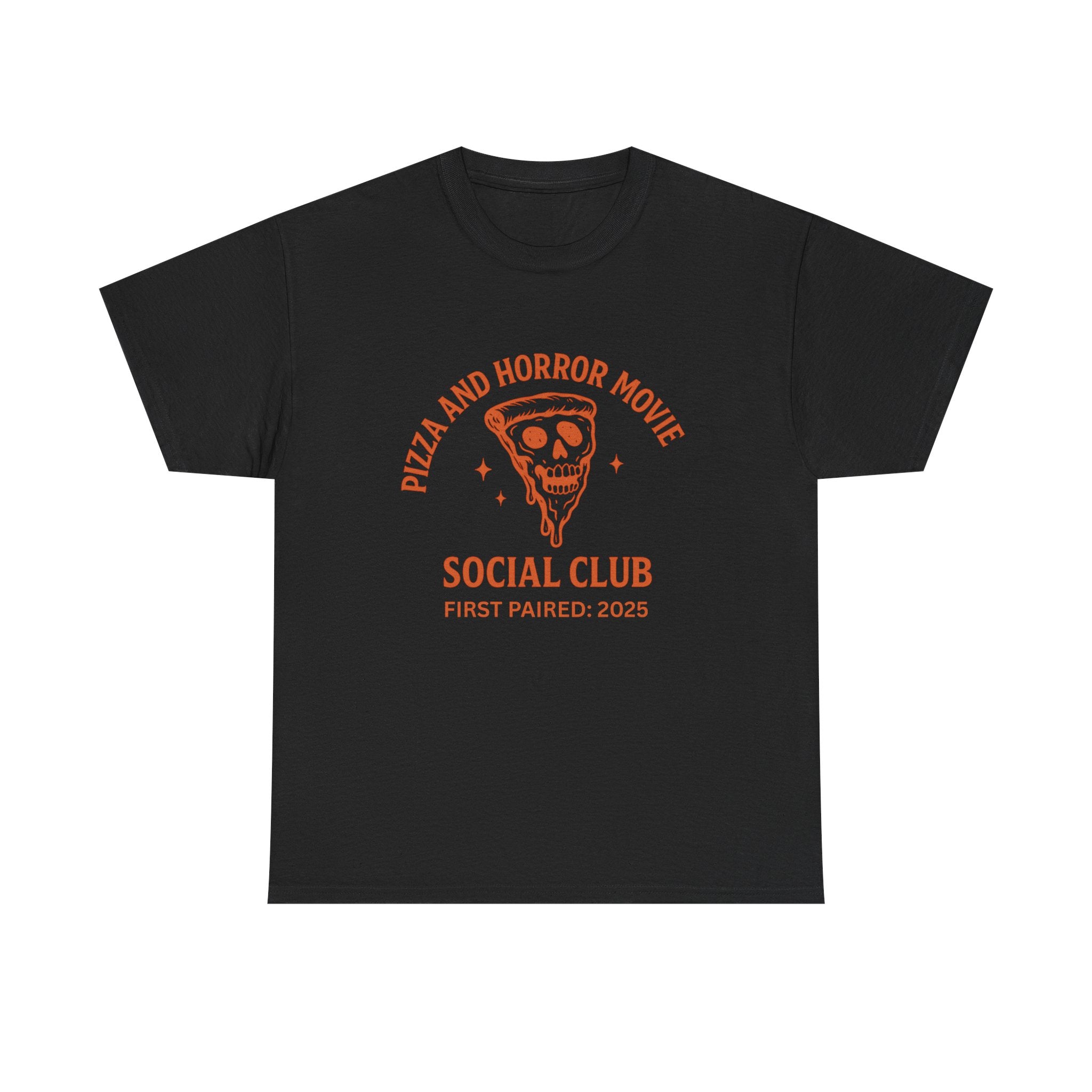 Pizza and Horror Movie Social Club Shirt – Fake Club Tee with Optional Custom Year