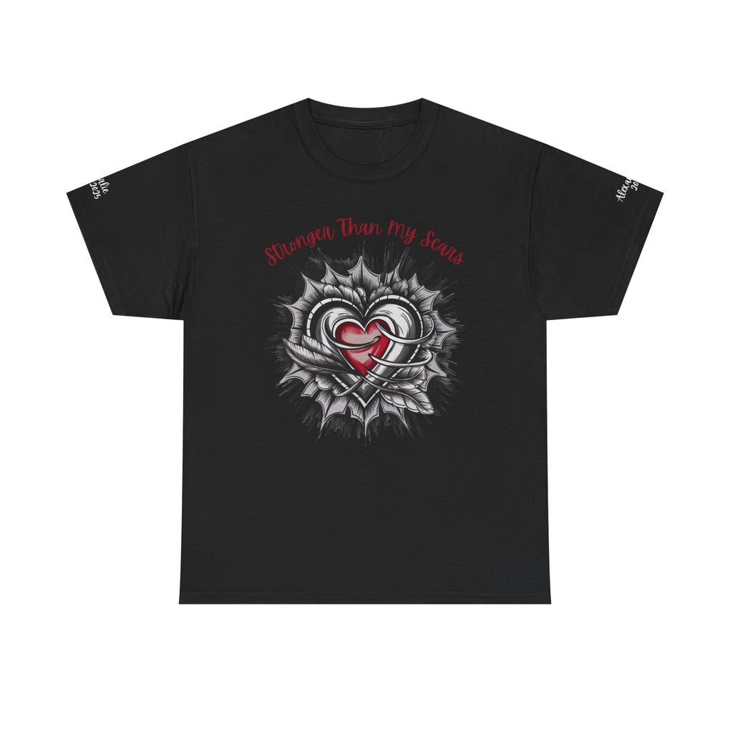 Personalized Heart Design, Customizable Sleeve Name, Date, Inspirational, Stronger than my Scars
