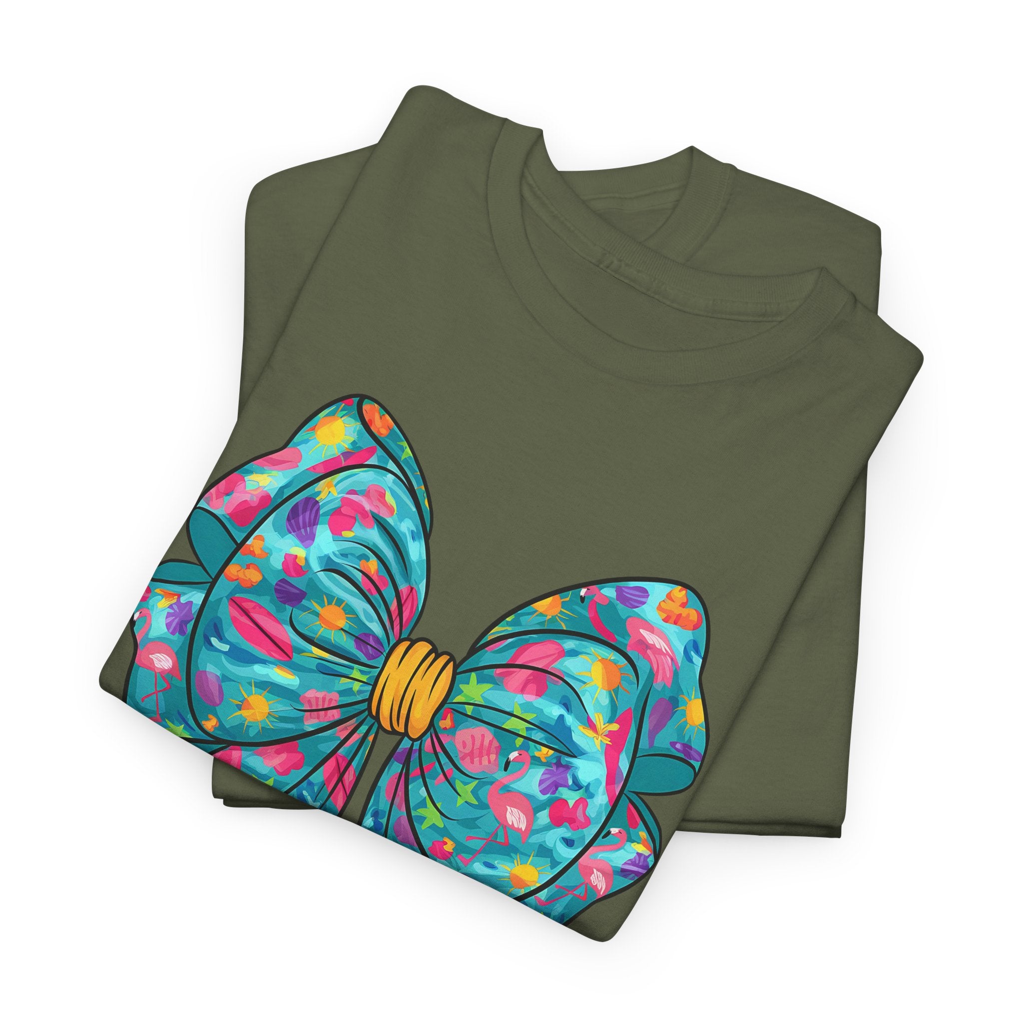 Colorful Bow Unisex Cotton Tee, Casual Everyday Wear, Gift for Birthdays, Celebrations, Party Outfits, Fun Fashion