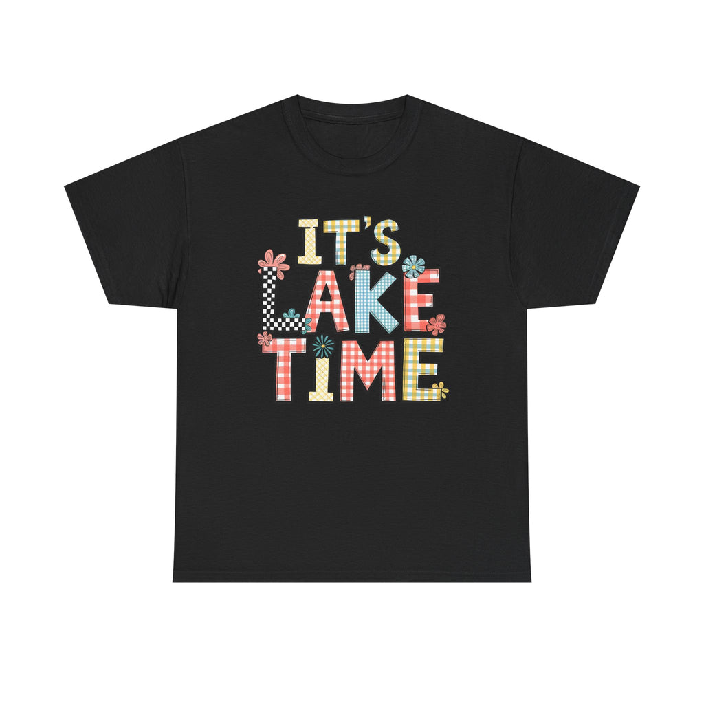 Lake Time Unisex Heavy Cotton Tee, Summer Vacation Shirt, Casual Lakewear, Outdoor Adventure T-Shirt, Gift for Lake Lovers