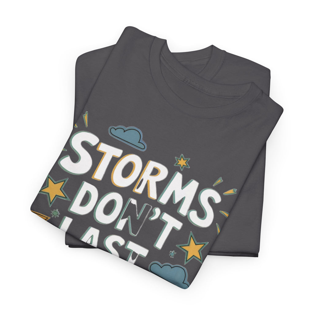 Personalized 'Storms Don't Last, Stars Do' Positive Shirt, Gift with Custom Name Sleeve Tee