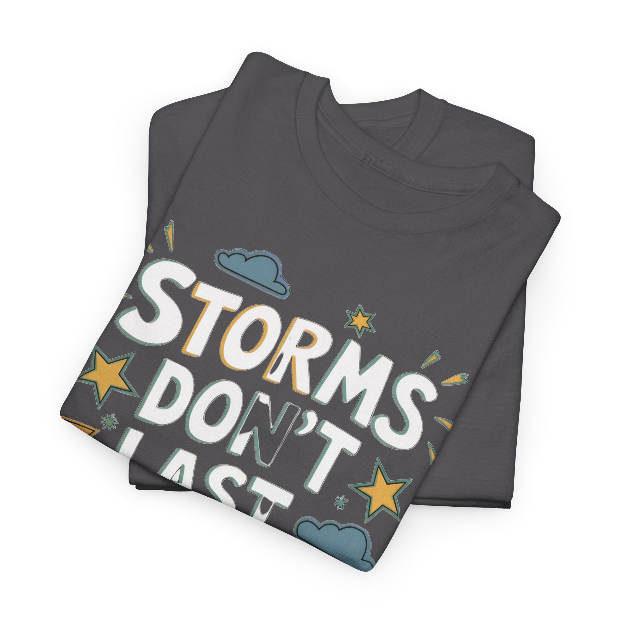 Personalized 'Storms Don't Last, Stars Do' Positive Shirt, Gift with Custom Name Sleeve Tee