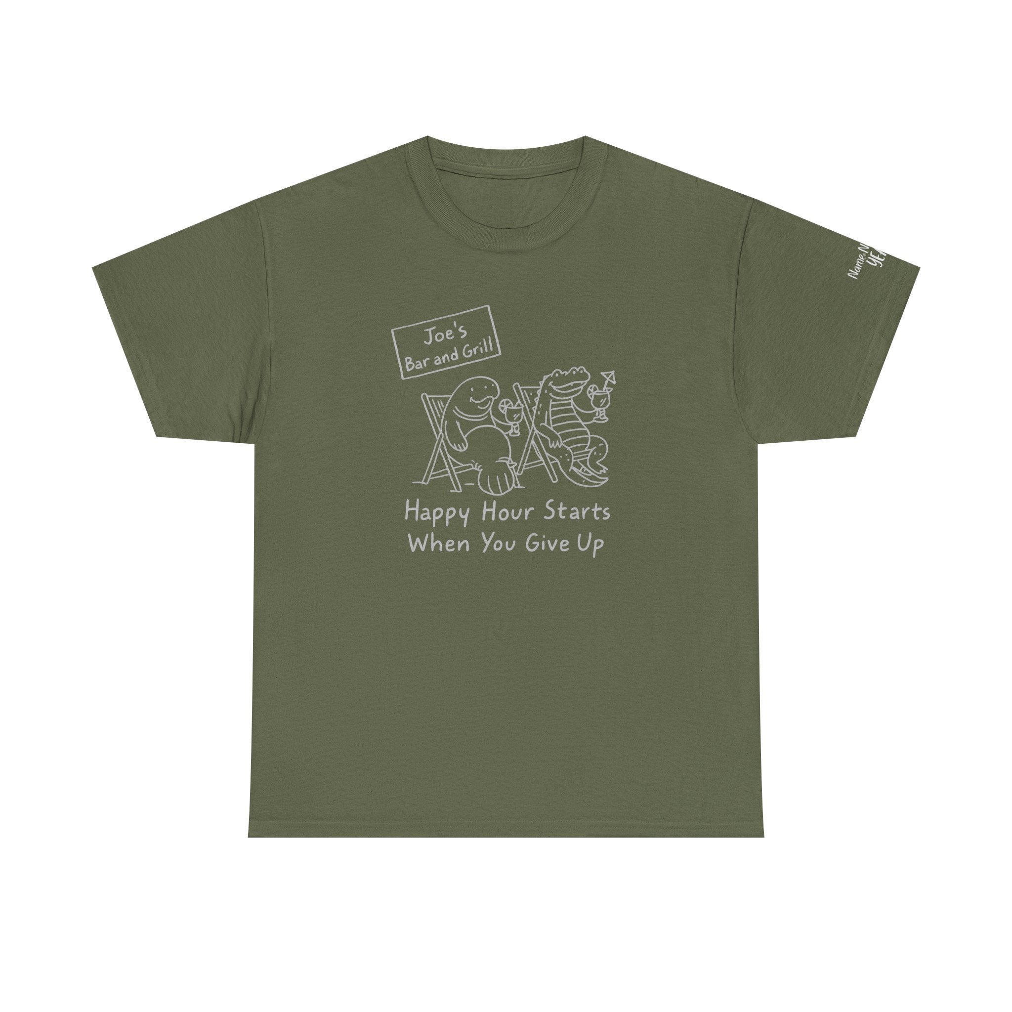 Happy Hour Starts When You Give Up – Funny Animal Work Shirt