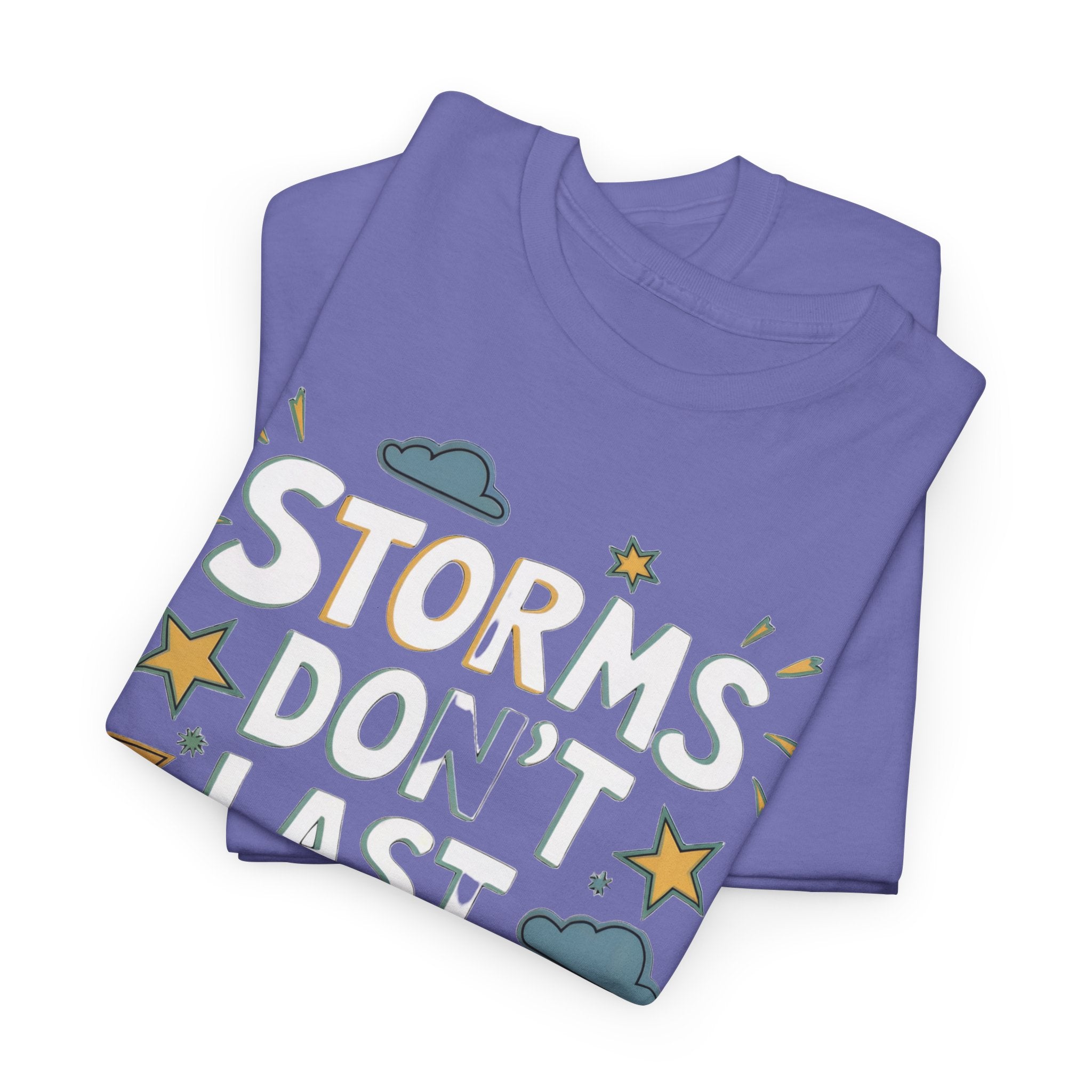 Personalized 'Storms Don't Last, Stars Do' Positive Shirt, Gift with Custom Name Sleeve Tee