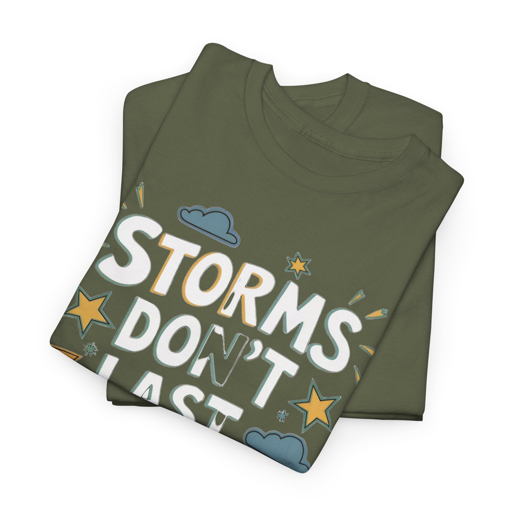 Personalized 'Storms Don't Last, Stars Do' Positive Shirt, Gift with Custom Name Sleeve Tee